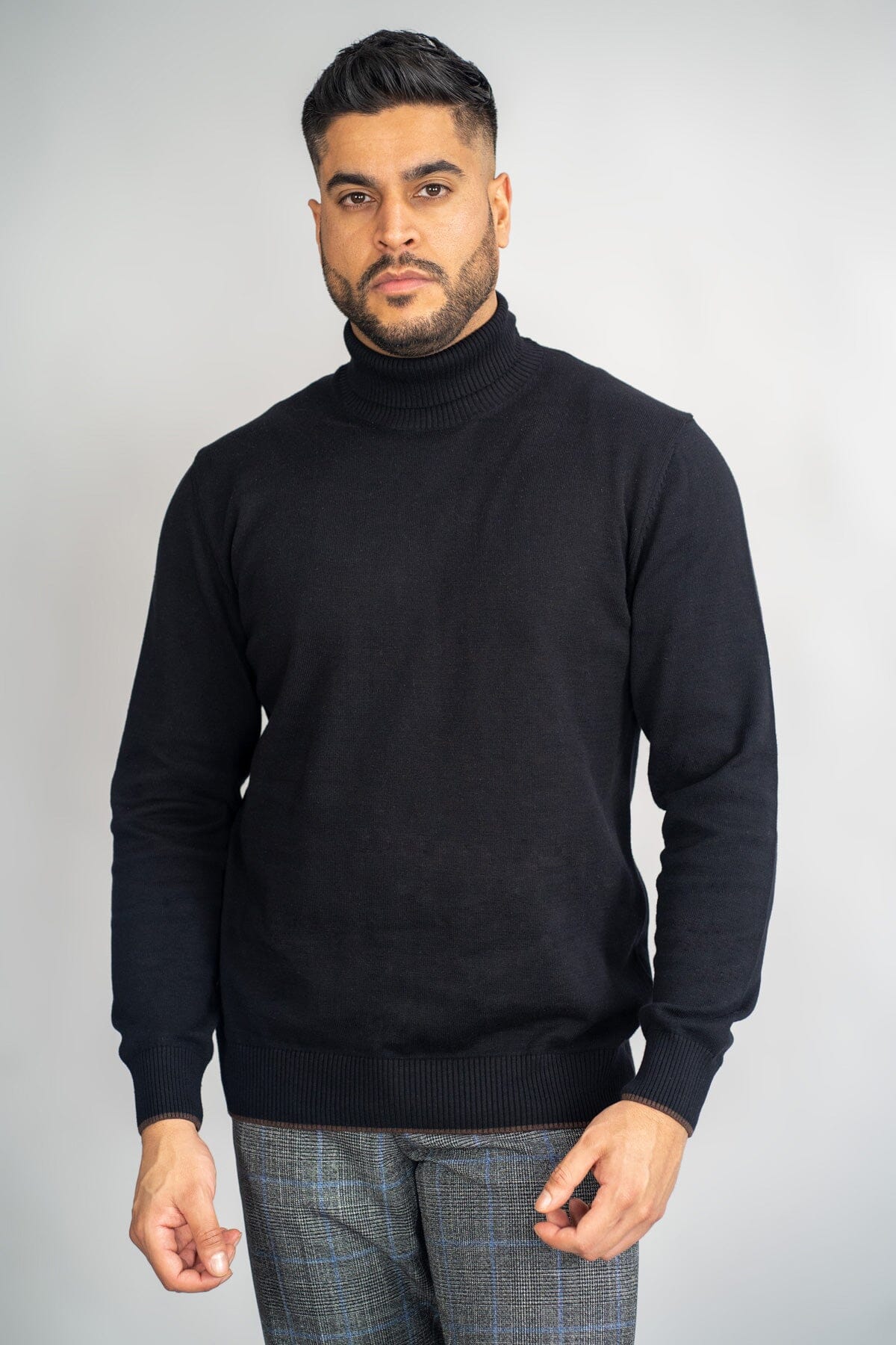 Karris Black Roll Neck Jumper - Jumpers - - THREADPEPPER