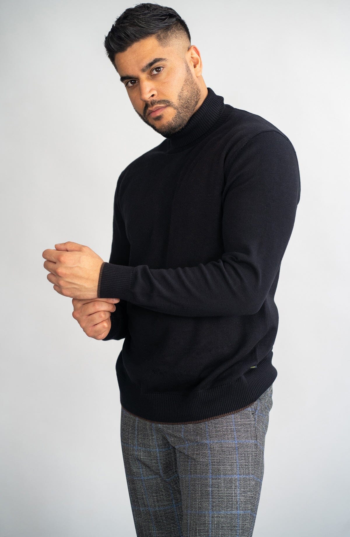 Karris Black Roll Neck Jumper - Jumpers - - THREADPEPPER