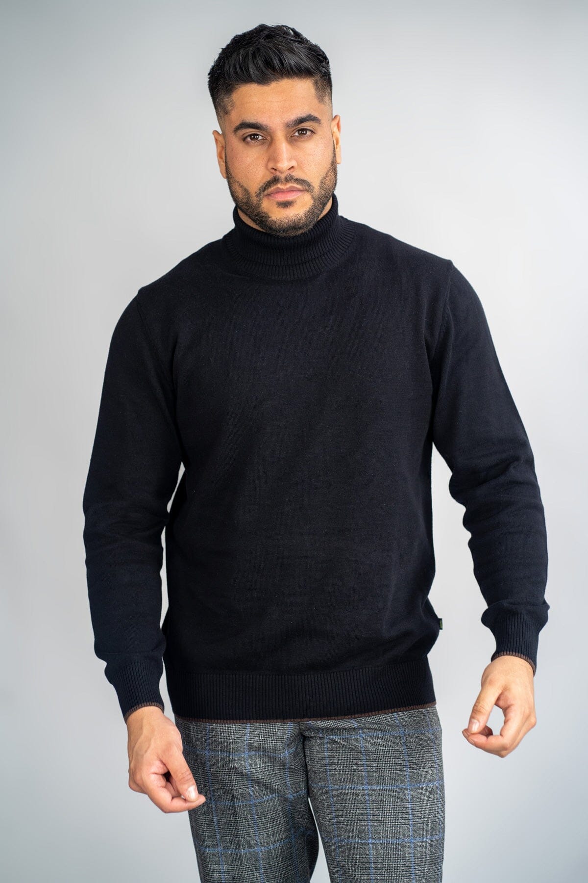 Karris Black Roll Neck Jumper - Jumpers - - THREADPEPPER