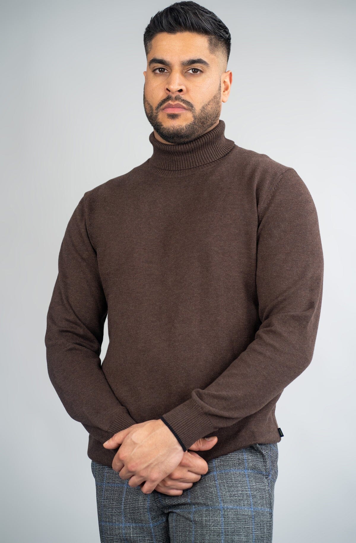 Karris Brown Roll Neck Jumper - Jumpers - - THREADPEPPER