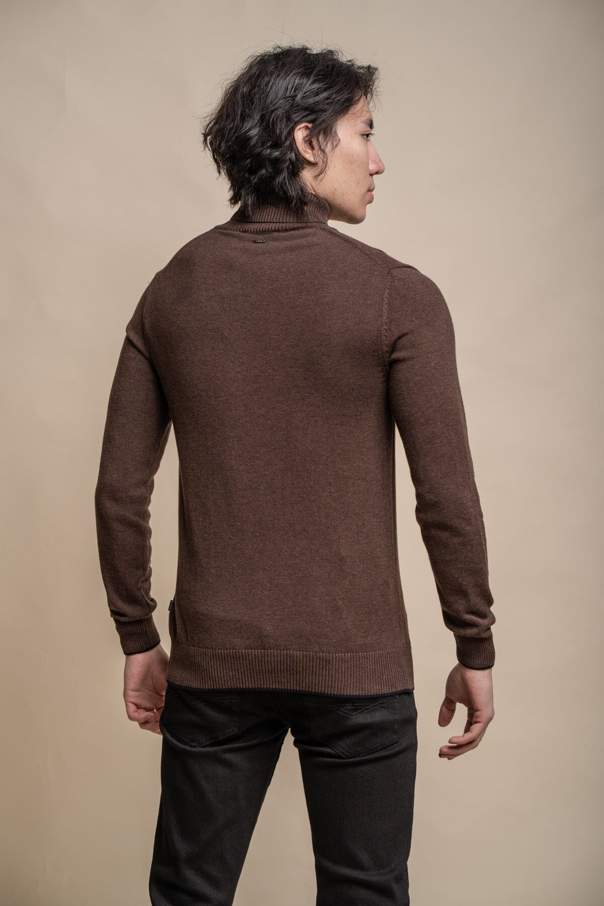 Karris Brown Roll Neck Jumper - Jumpers - - THREADPEPPER