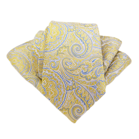 Lemon Paisley Pocket Square - Accessories -