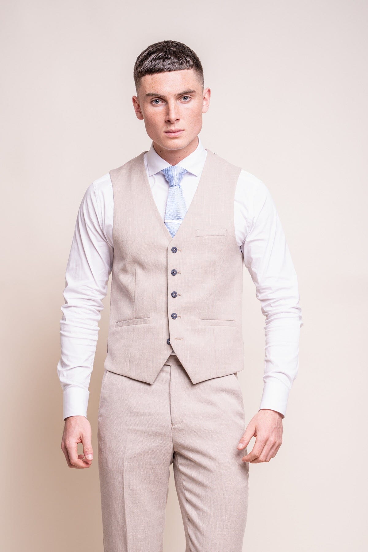Miami Cream Waistcoat Summer Wedding Mens Linen Waistcoat