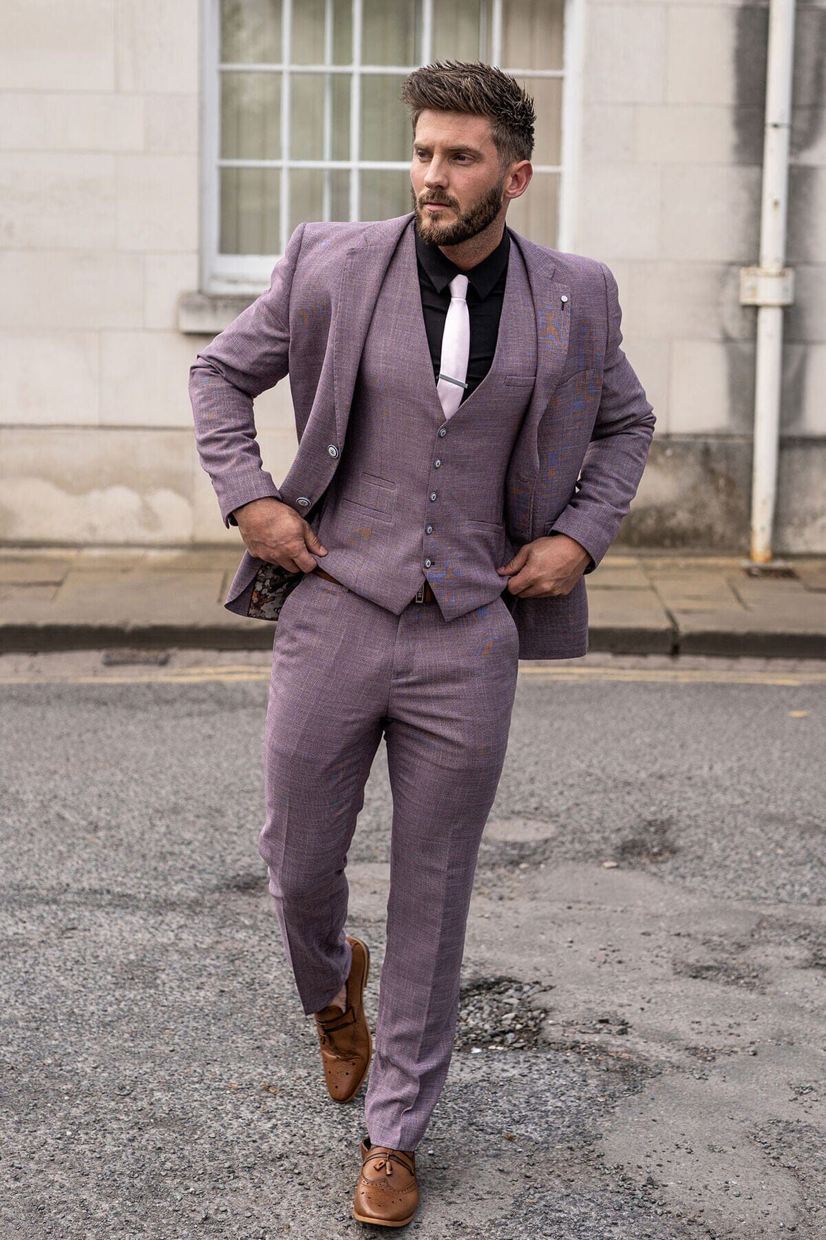 Miami Lilac 3 Piece Suit - Suits -