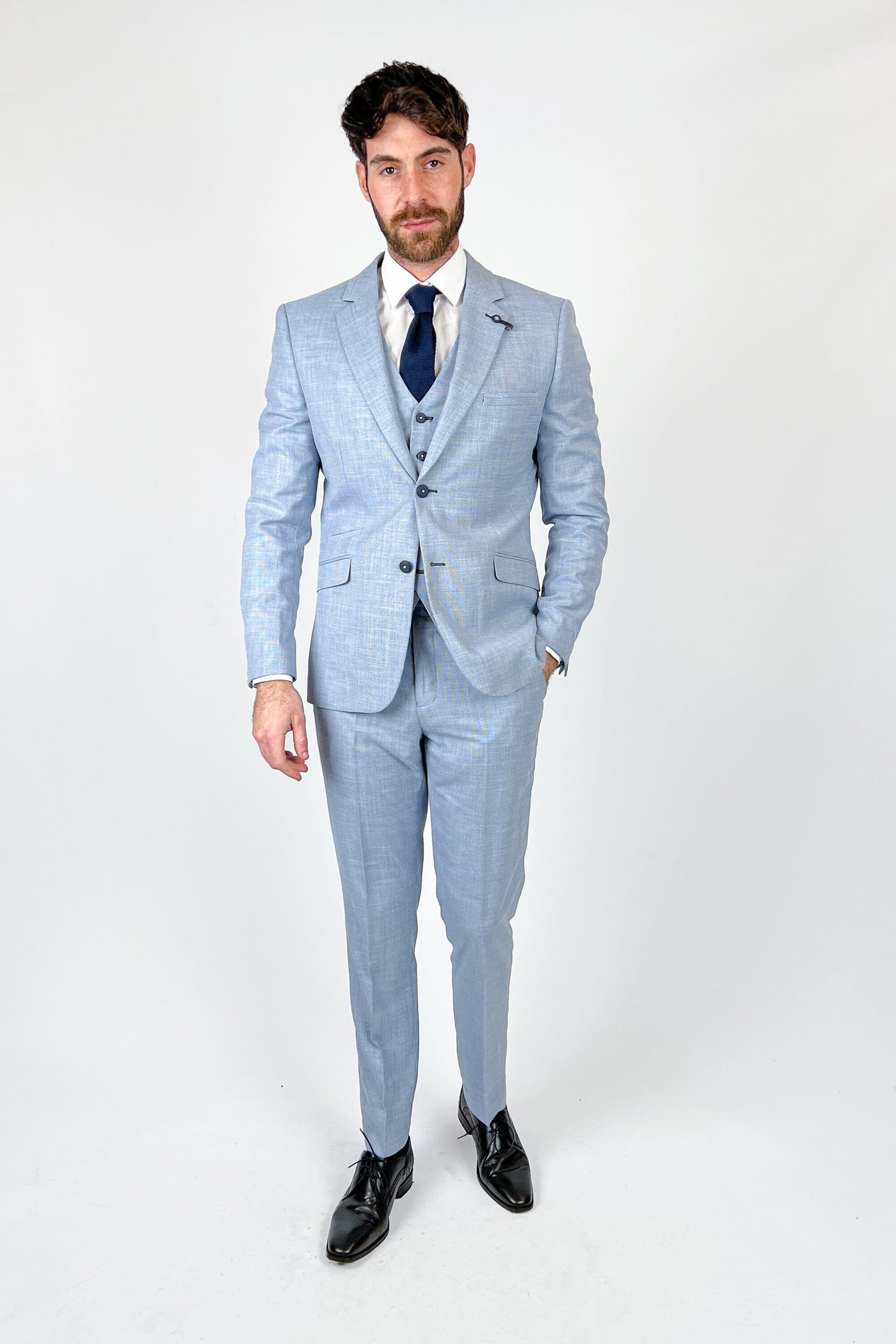 Miami Sky 3 Piece Wedding Suit - Blazers & Jackets - - THREADPEPPER