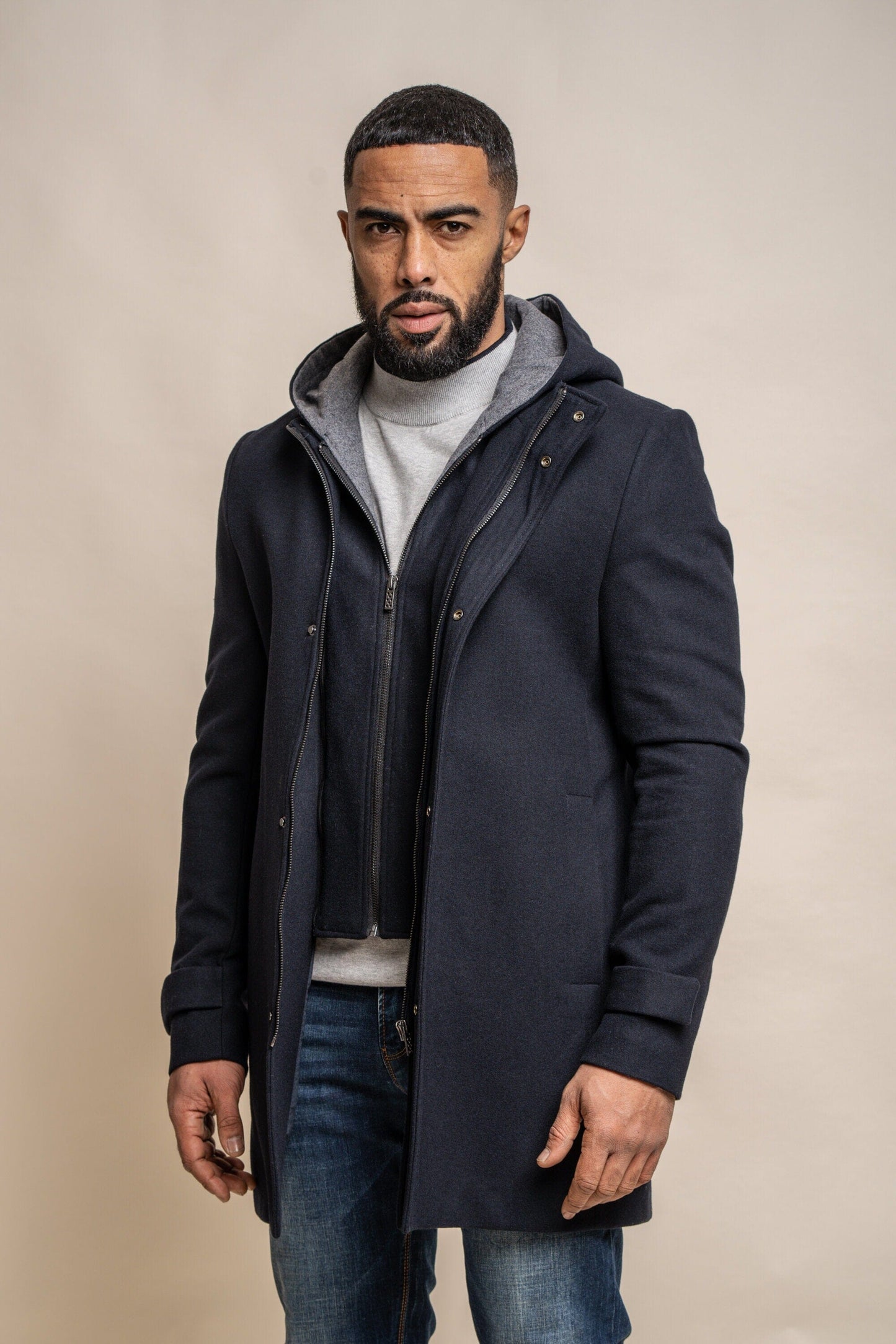 Michigan Navy Parka Coat - Coats - - THREADPEPPER