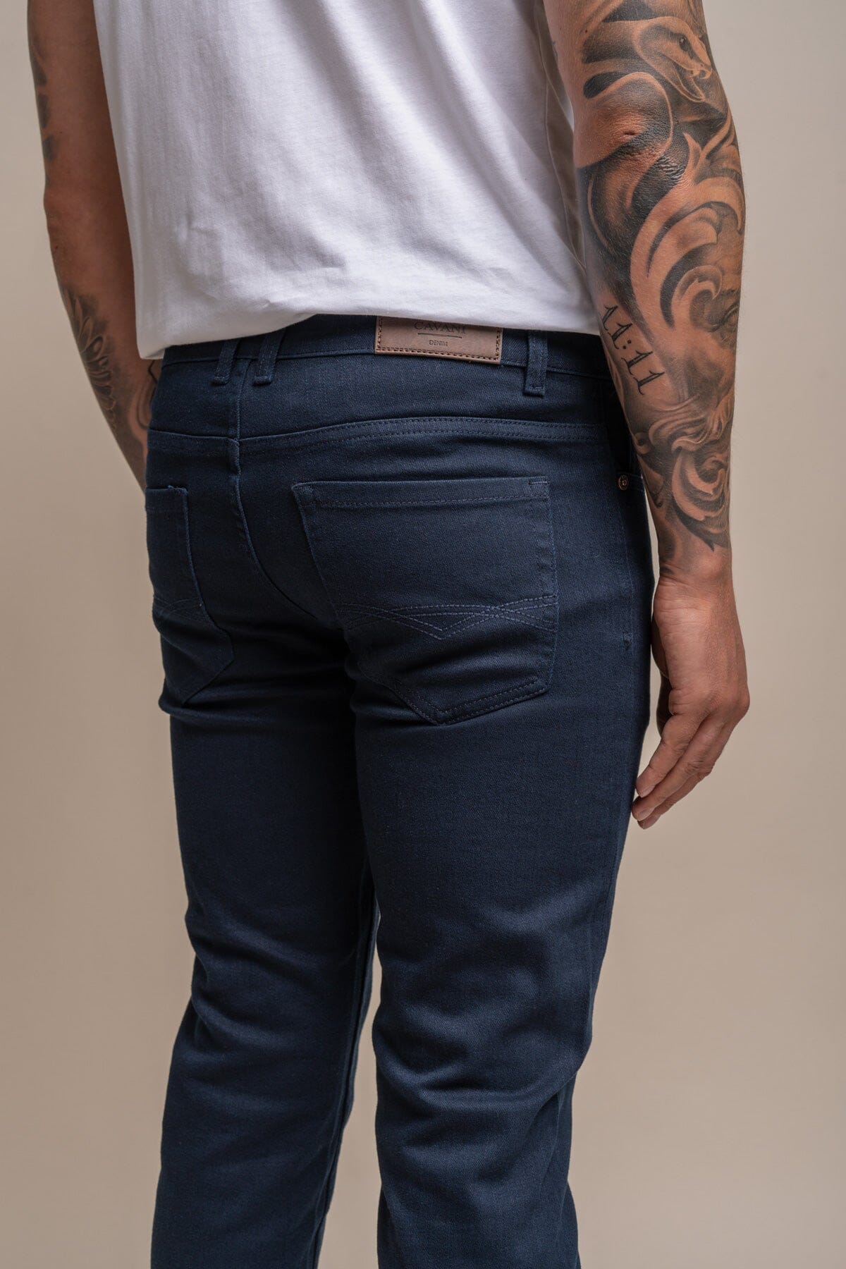 Milano Navy Stretch Denim Jeans - Jeans -