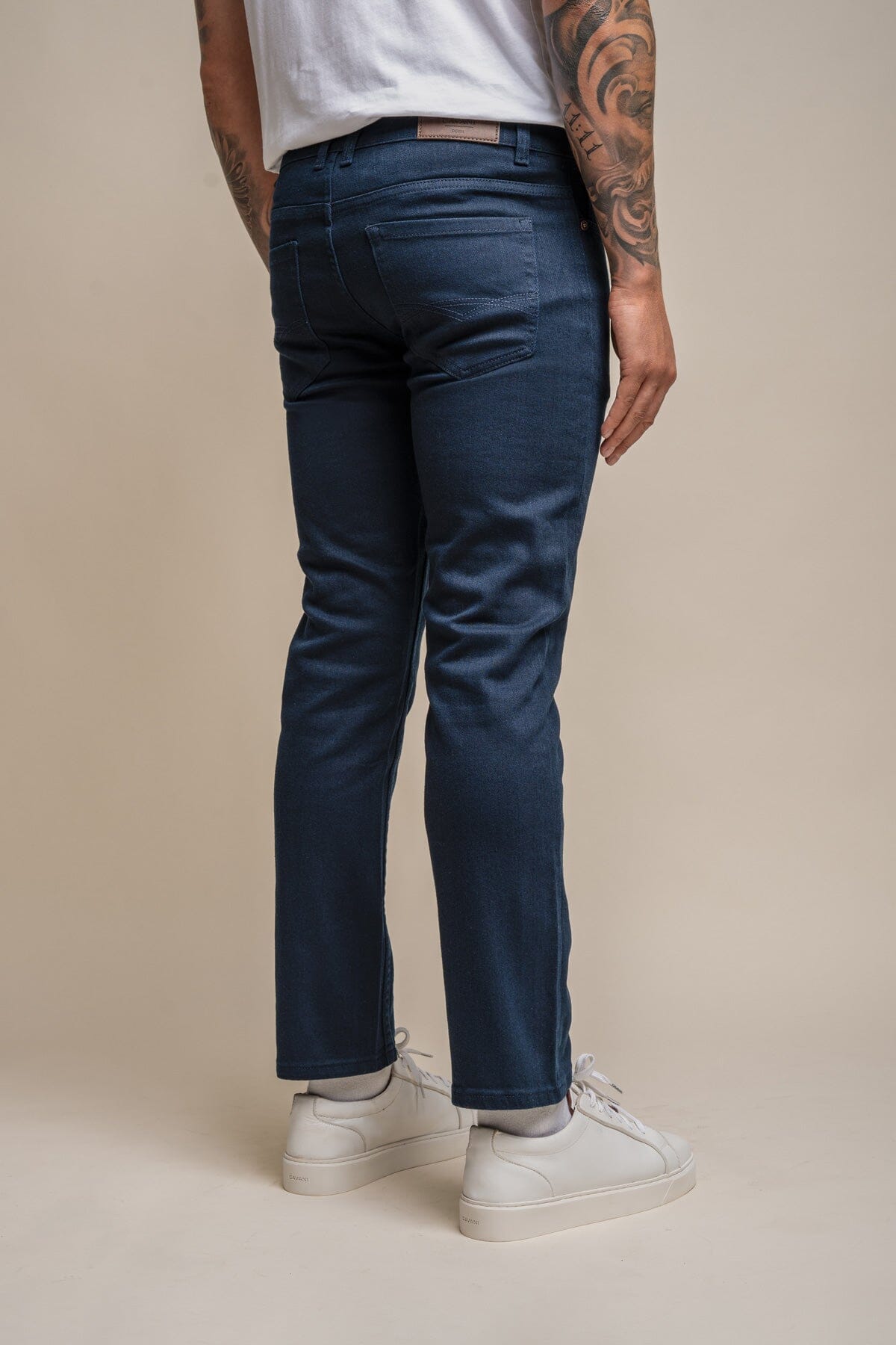 Milano Navy Stretch Denim Jeans - Jeans -