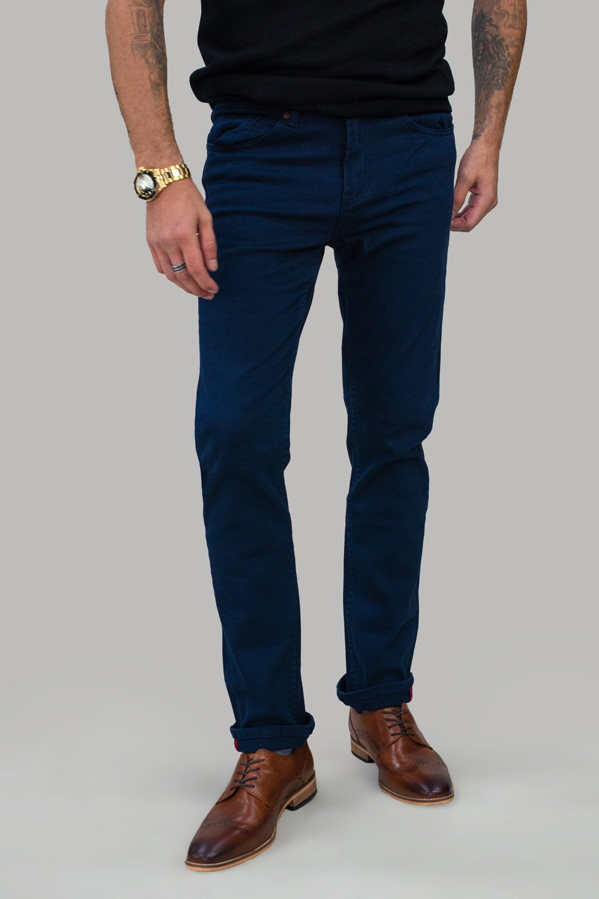 Milano Navy Stretch Denim Jeans - Jeans -