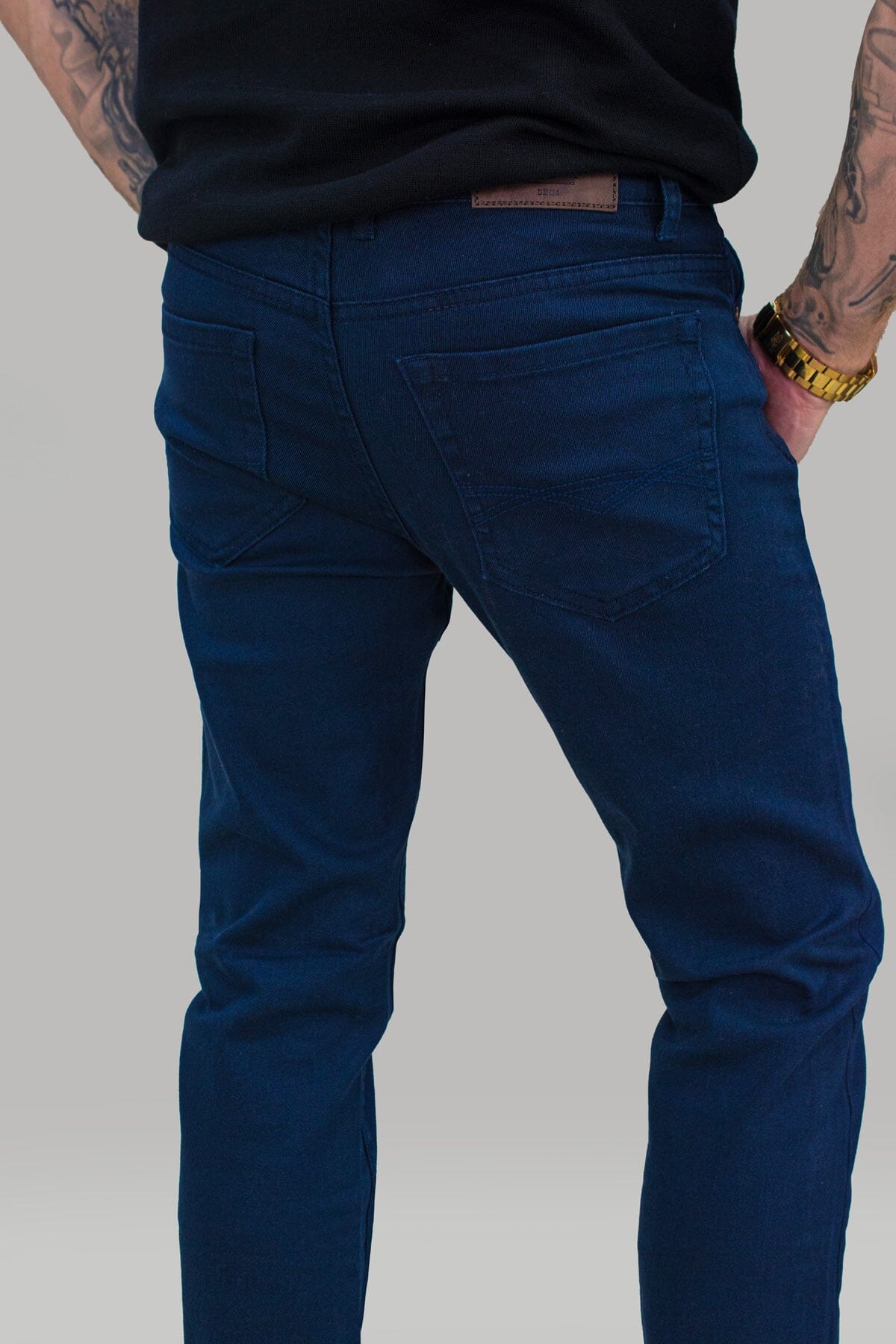 Milano Navy Stretch Denim Jeans - Jeans -