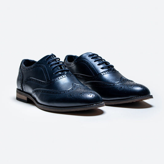 Navy Brogue Shoes - STOCK CLEARANCE - Shoes Sale -