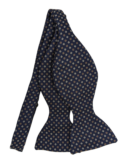 Navy Floral Silk Bow Tie Set - LIMITED EDITION - Bow Ties - - THREADPEPPER