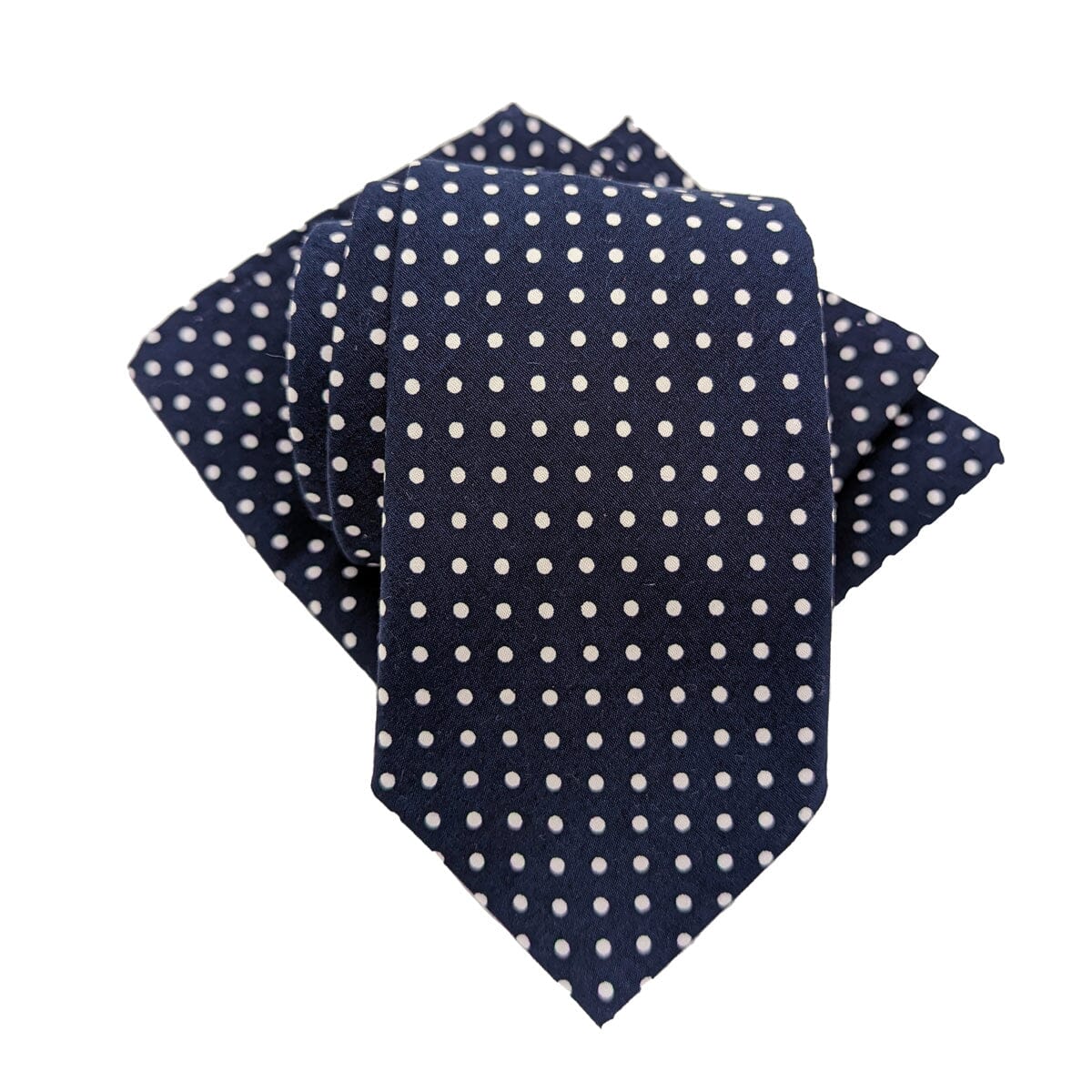 Navy Spot Cotton Pocket Square - Handkerchiefs -