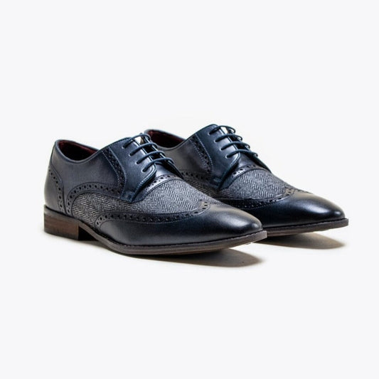 Navy Tweed Shoes - STOCK CLEARANCE - Shoes Sale -