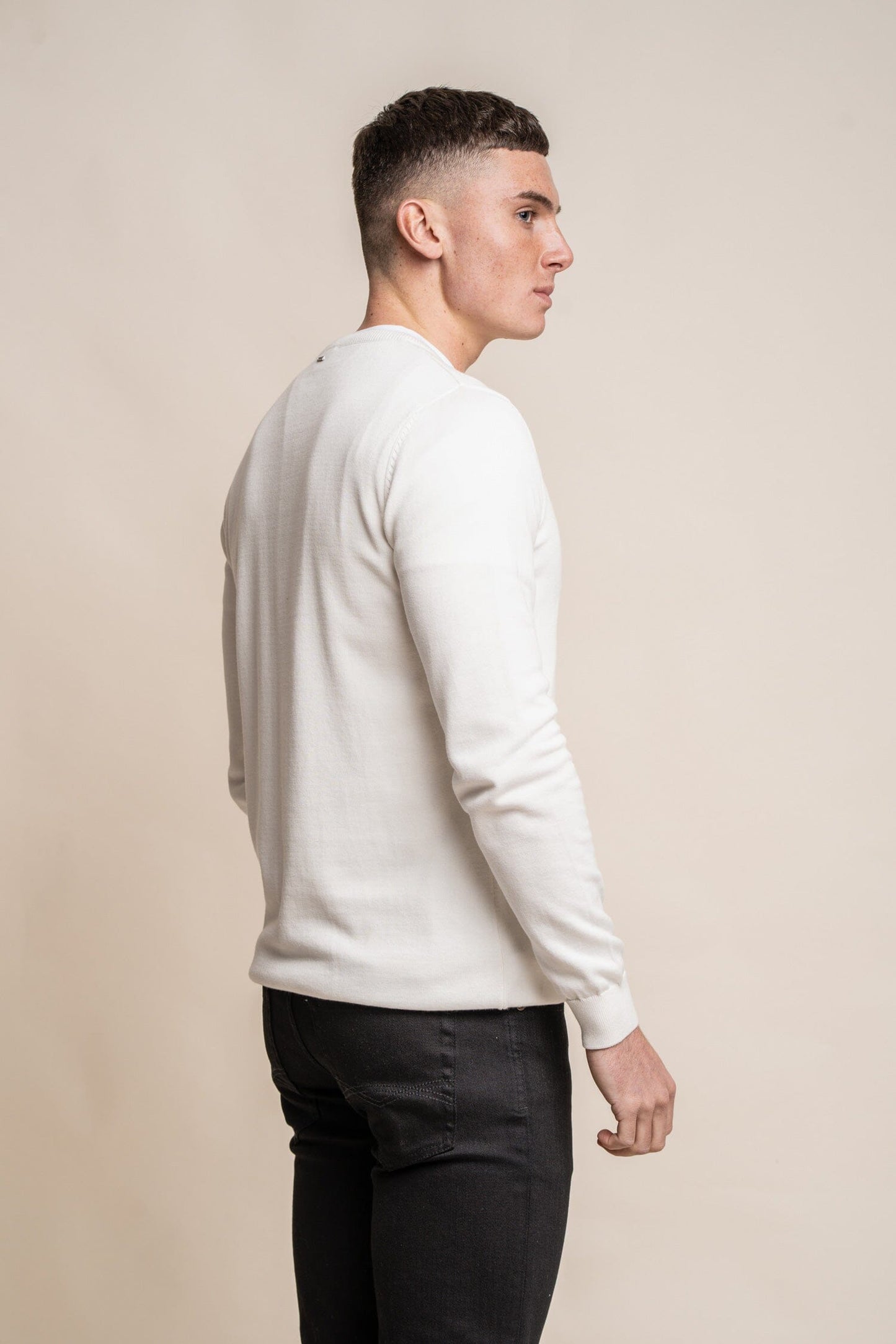 New Ecru Crewneck Jumper - Jumpers - - THREADPEPPER