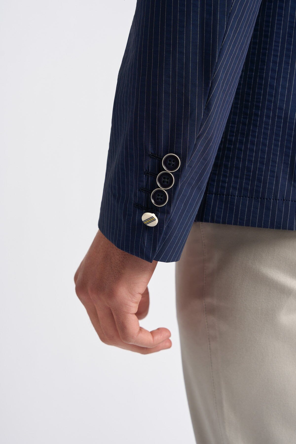 Odense Navy Pinstripe Blazer - Blazers & Jackets -