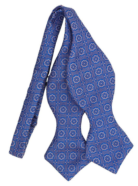 Orange & Blue Floral Silk Bow Tie Set - LIMITED EDITION - Bow Ties - - THREADPEPPER