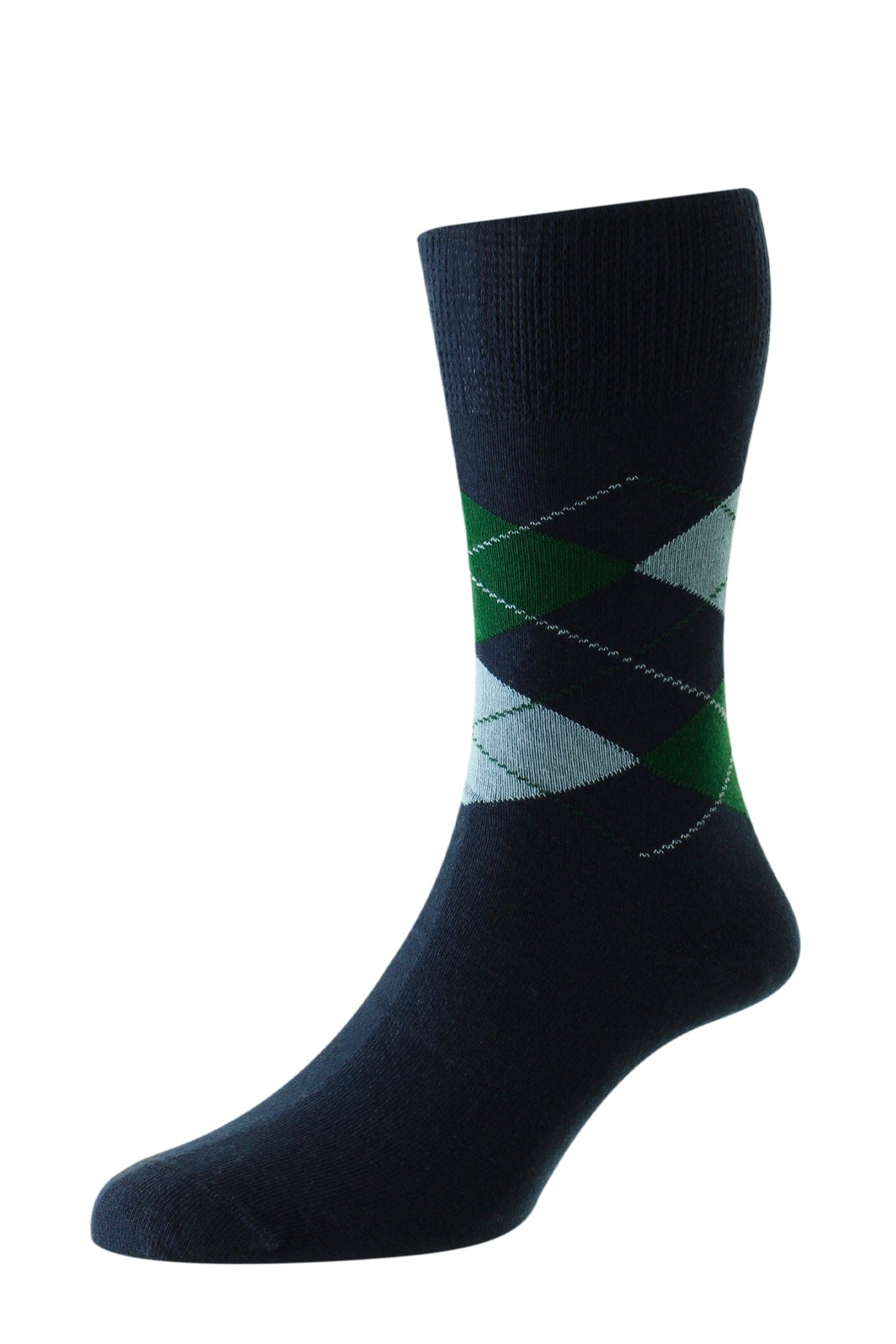 Organic Cotton Argyle Socks - Socks - Navy