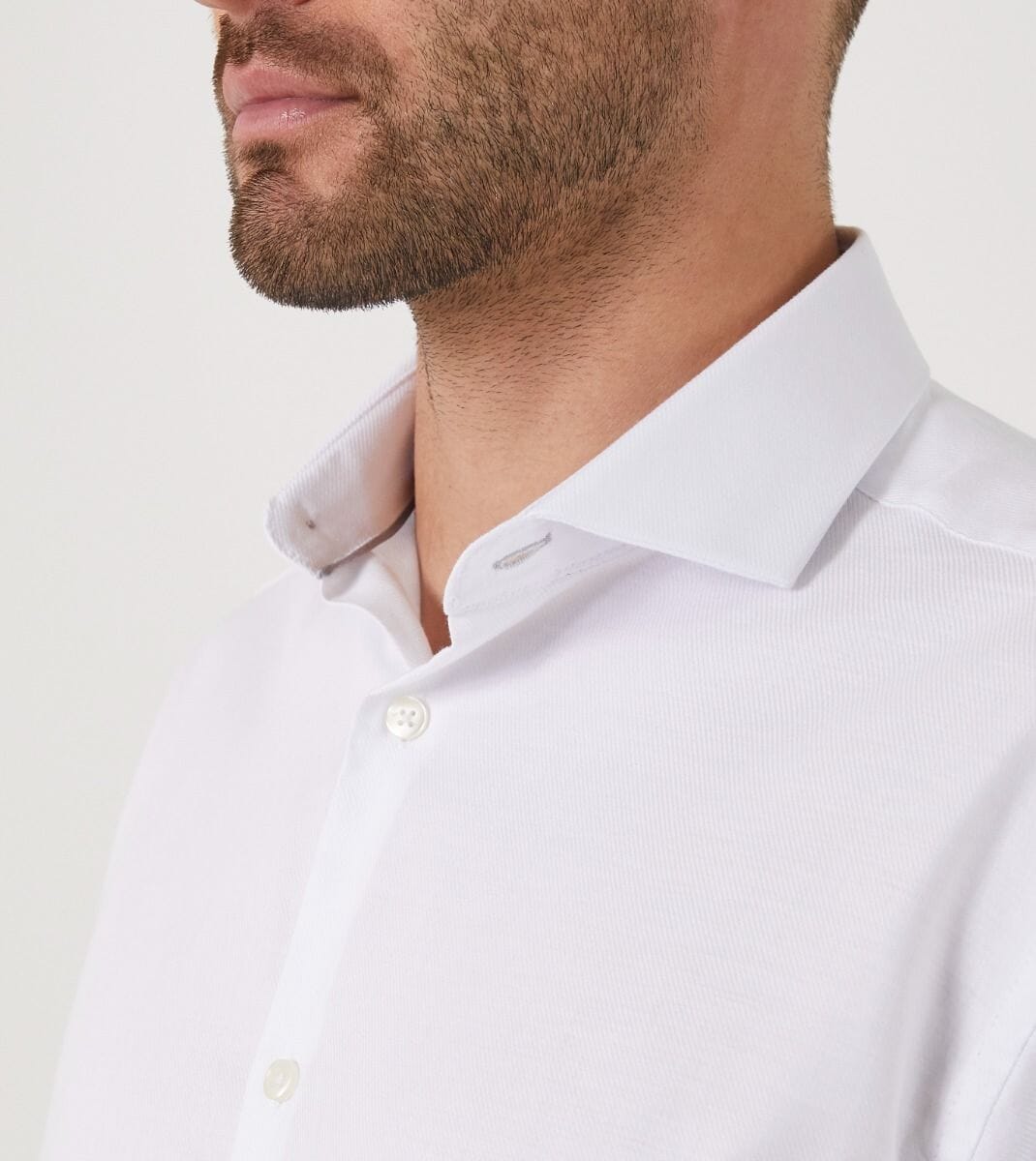 Premium White Dobby Cotton Dress Shirt - Shirts - - THREADPEPPER