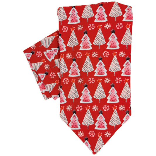 Red Christmas Trees Cravat - Cravats -