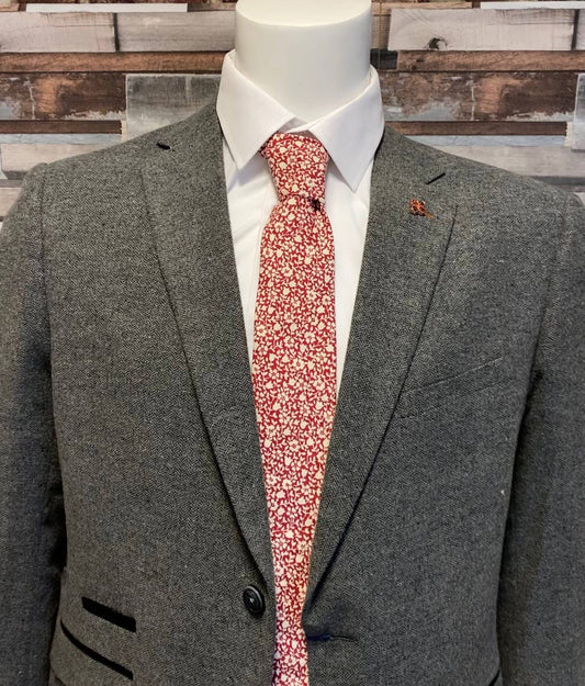 Red Climbing Rose Tie - Ties - - THREADPEPPER