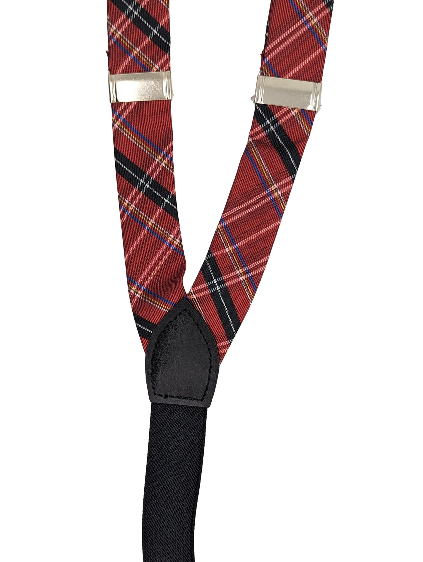 Red Tartan Clip Braces - Braces - - THREADPEPPER