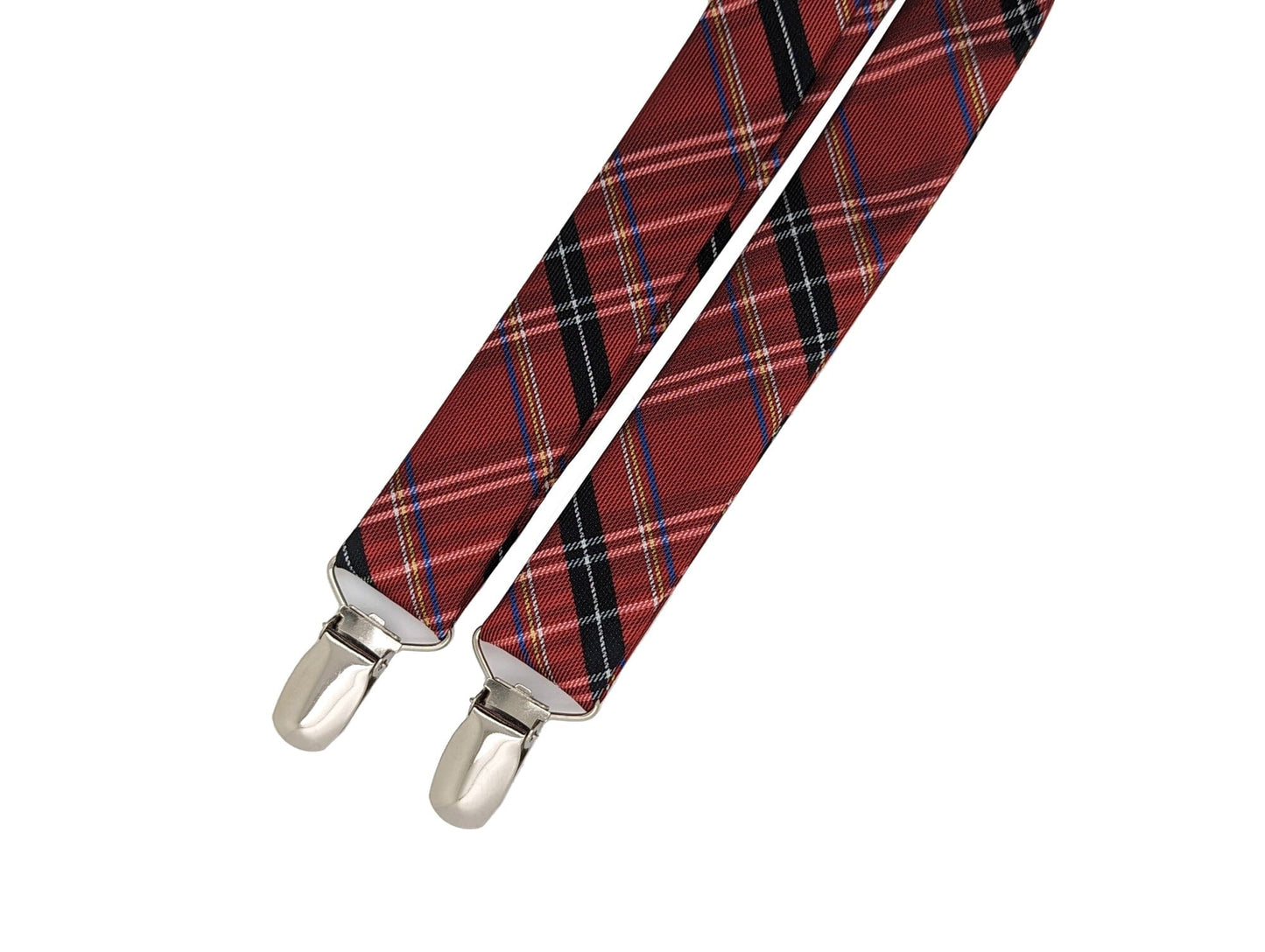 Red Tartan Clip Braces - Braces - - THREADPEPPER