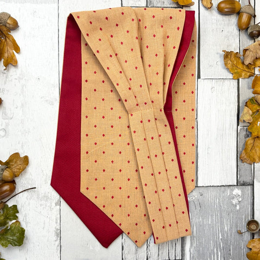 Red Woven Spots Cotton Cravat - Cravats -