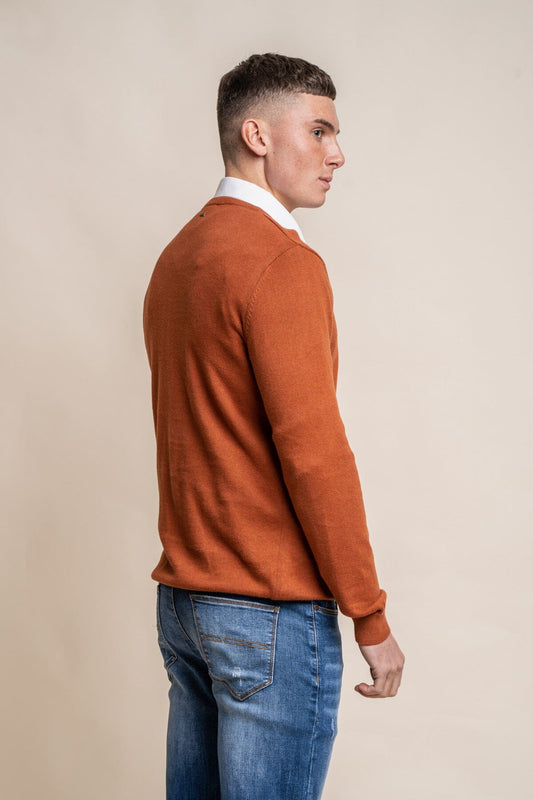 Rustic Orange Crewneck Jumper - Jumpers - - THREADPEPPER