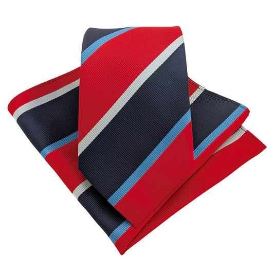 Scarlet Stripe Pocket Square - Wedding Pocket Square -
