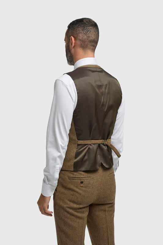 Thomas Brown Herringbone Waistcoat - Waistcoats -