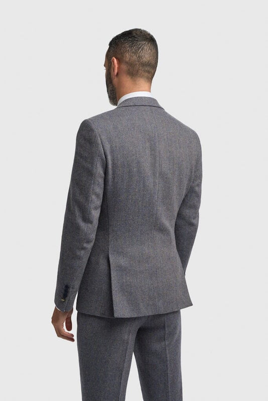 Thomas Grey Herringbone Jacket - Blazers & Jackets -