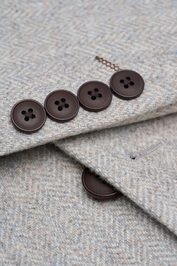 Thomas Pearl Grey Herringbone Jacket - Blazers & Jackets -