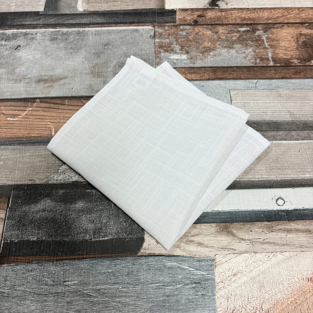 White Linen Pocket Square - Wedding Pocket Square -