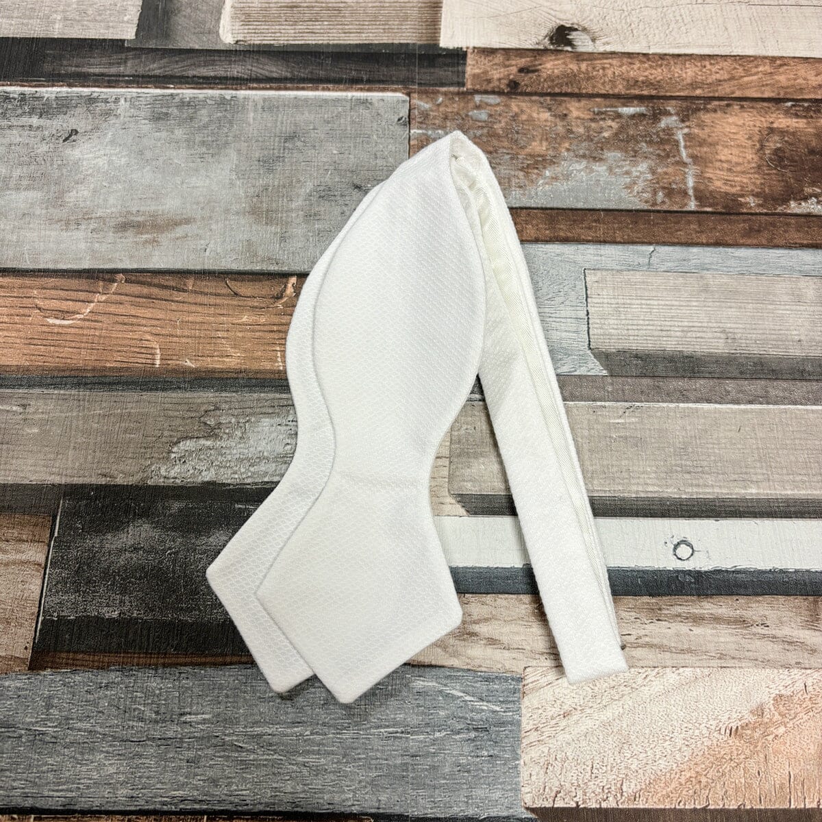 White Marcella Bow Tie - Gift Sets - Self-Tie Diamond Bow Tie Bow Tie Only