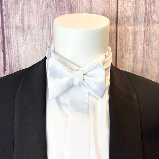 White Satin Bow Tie - Bow Ties -