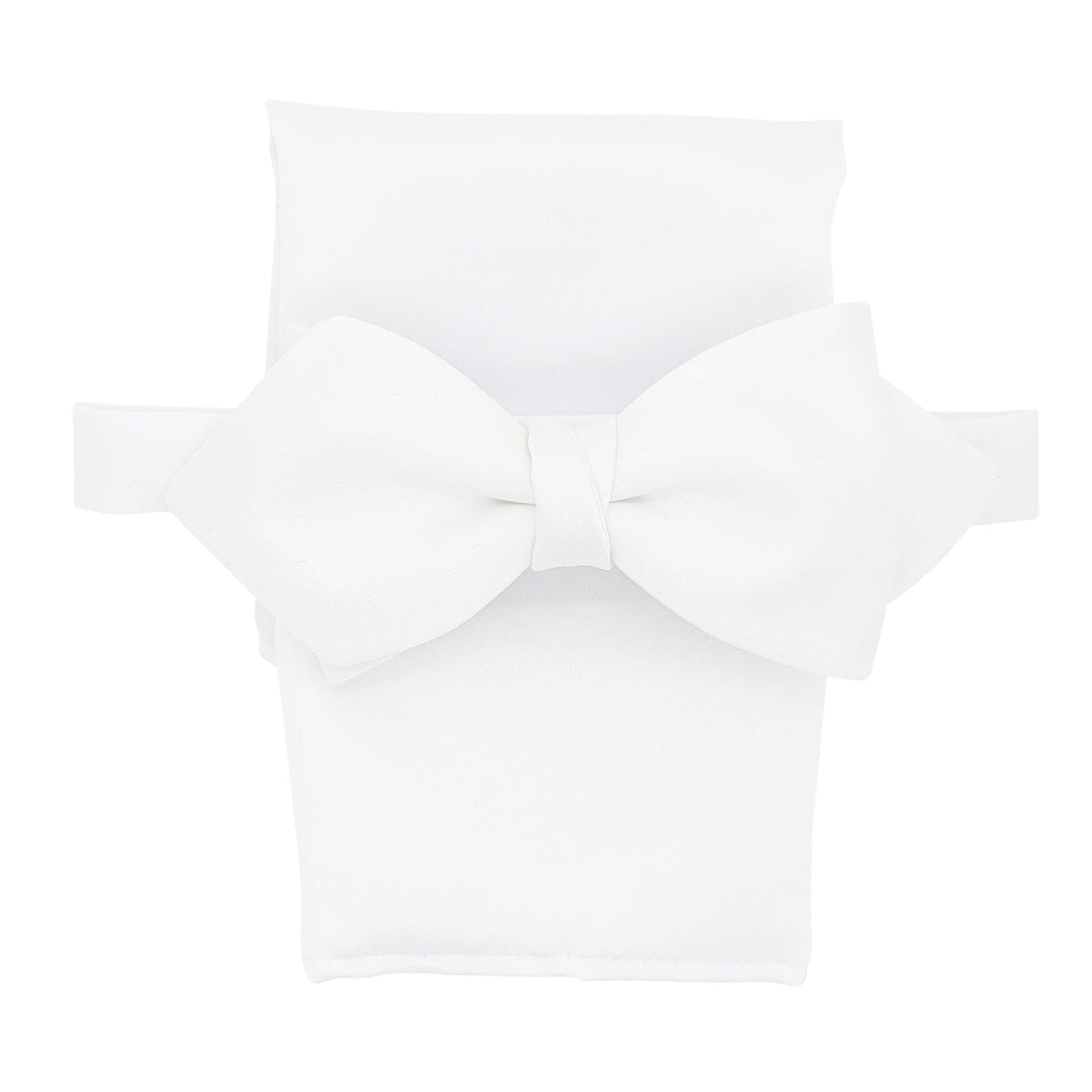 White Satin Pocket Square - Handkerchiefs -