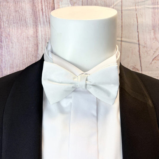 White Silk Twill Bow Tie - Bow Ties -