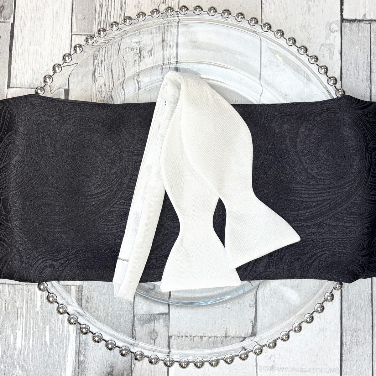 White Silk Twill Bow Tie - Bow Ties -