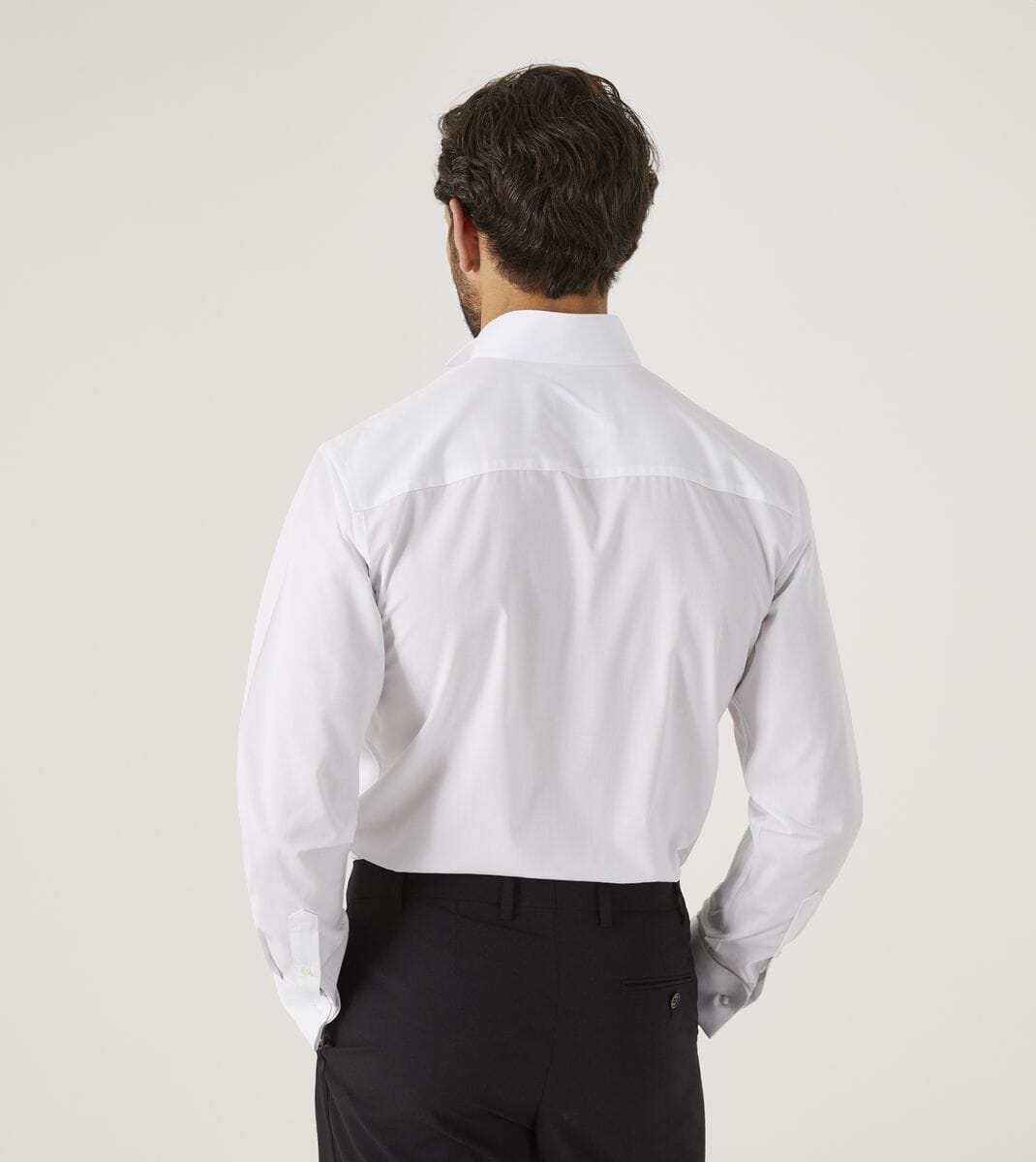 Wing Collar Pleated White Dress Shirt - Shirts - - THREADPEPPER