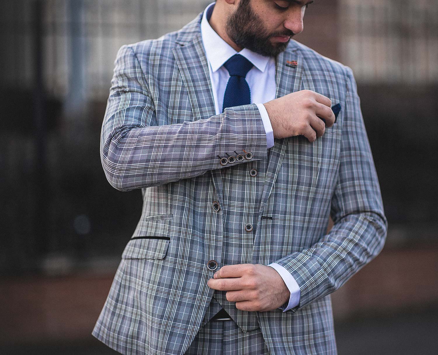 Grey Checked Blazer - STOCK CLEARANCE - Clearance Jackets - - THREADPEPPER