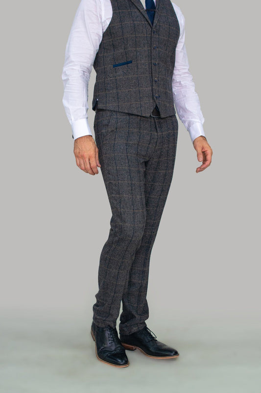 Country Tweed Grey Trousers - STOCK CLEARANCE - Trousers - - THREADPEPPER