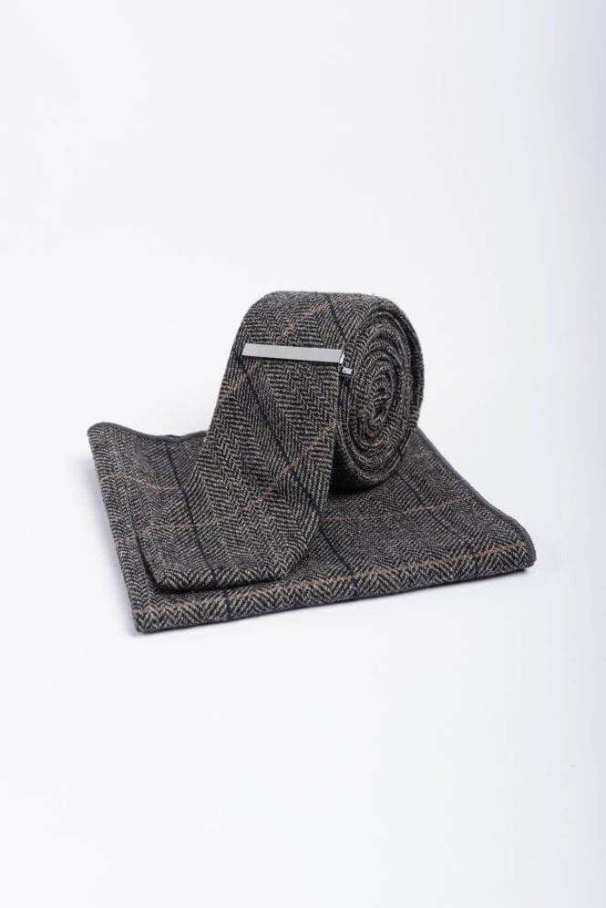 Albert Grey Tie Set - Ties - - THREADPEPPER