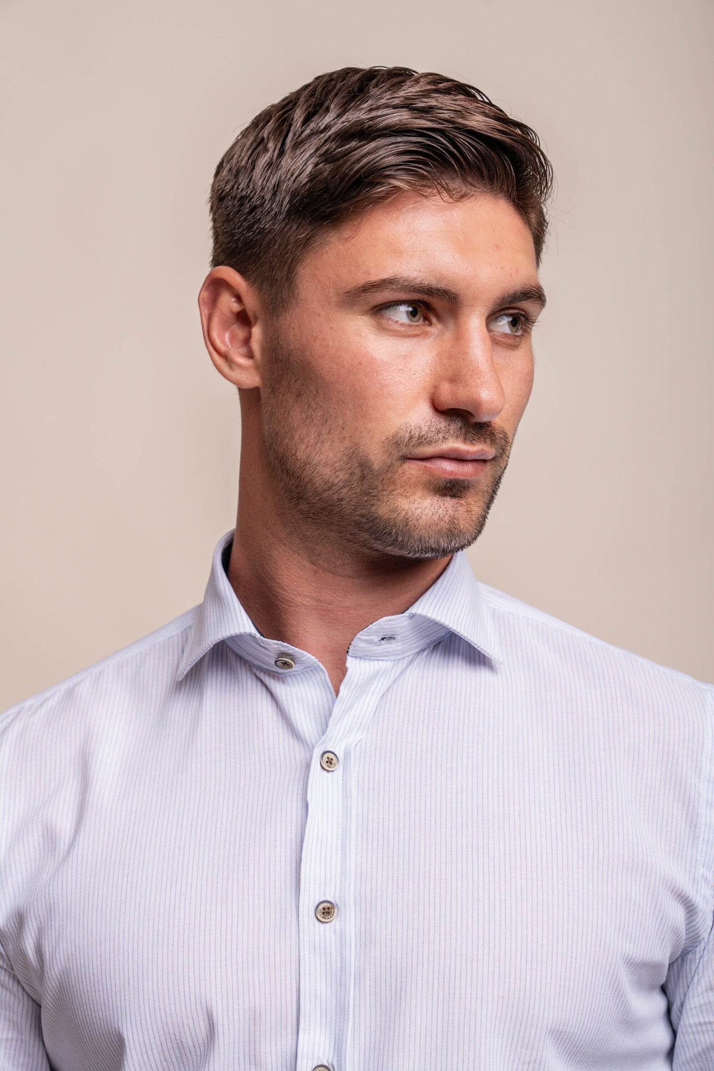 Alexa Long Sleeve Pinstripe Shirt - Shirts - - THREADPEPPER