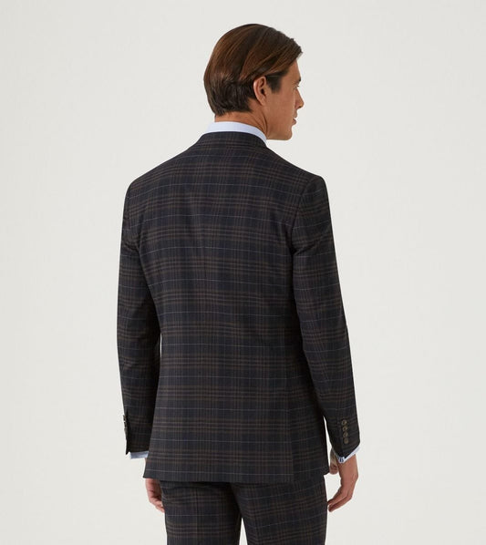 Alton Black Brown & Blue Check Jacket - STOCK CLEARANCE - Blazers & Jackets - - THREADPEPPER