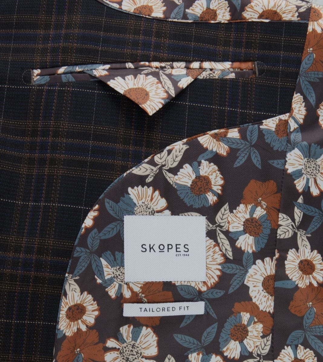 Alton Black Brown & Blue Check Jacket - STOCK CLEARANCE - Blazers & Jackets - - THREADPEPPER