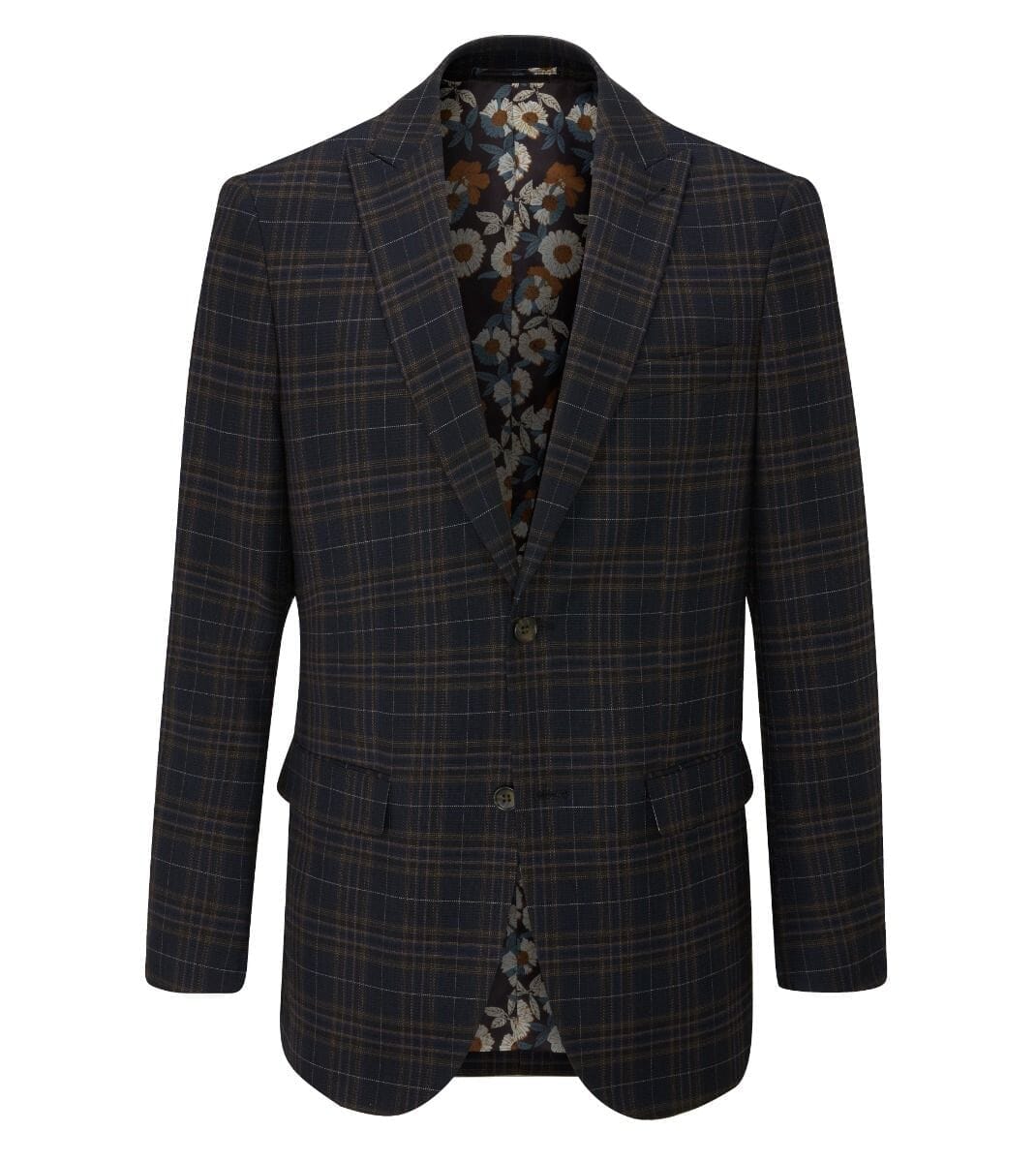 Alton Black Brown & Blue Check Jacket - STOCK CLEARANCE - Blazers & Jackets - - THREADPEPPER