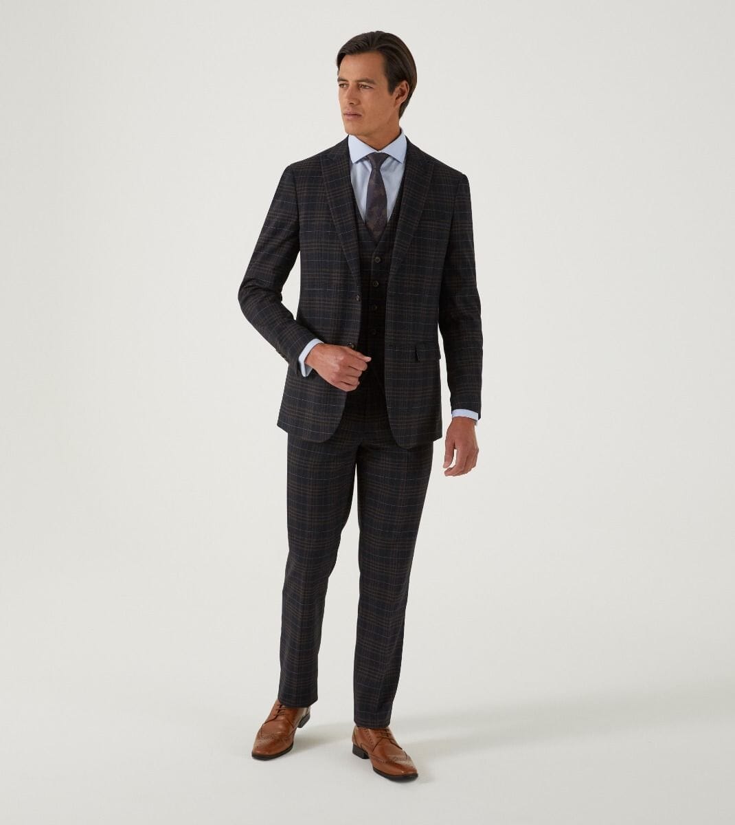 Alton Black Brown & Blue Check Jacket - STOCK CLEARANCE - Blazers & Jackets - - THREADPEPPER