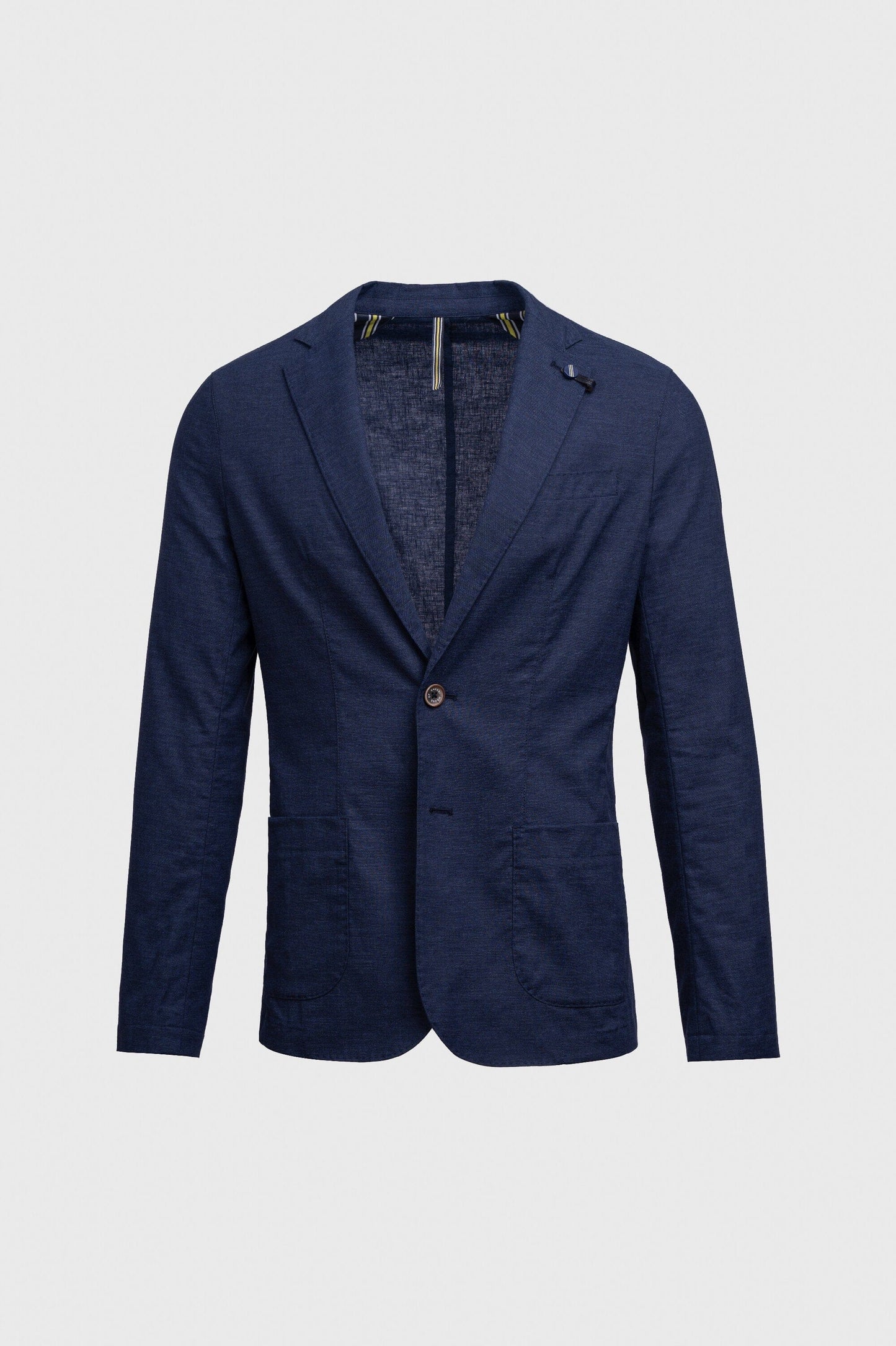 Alvari Quarter Lined Navy Linen Blazer - Blazers & Jackets - - THREADPEPPER