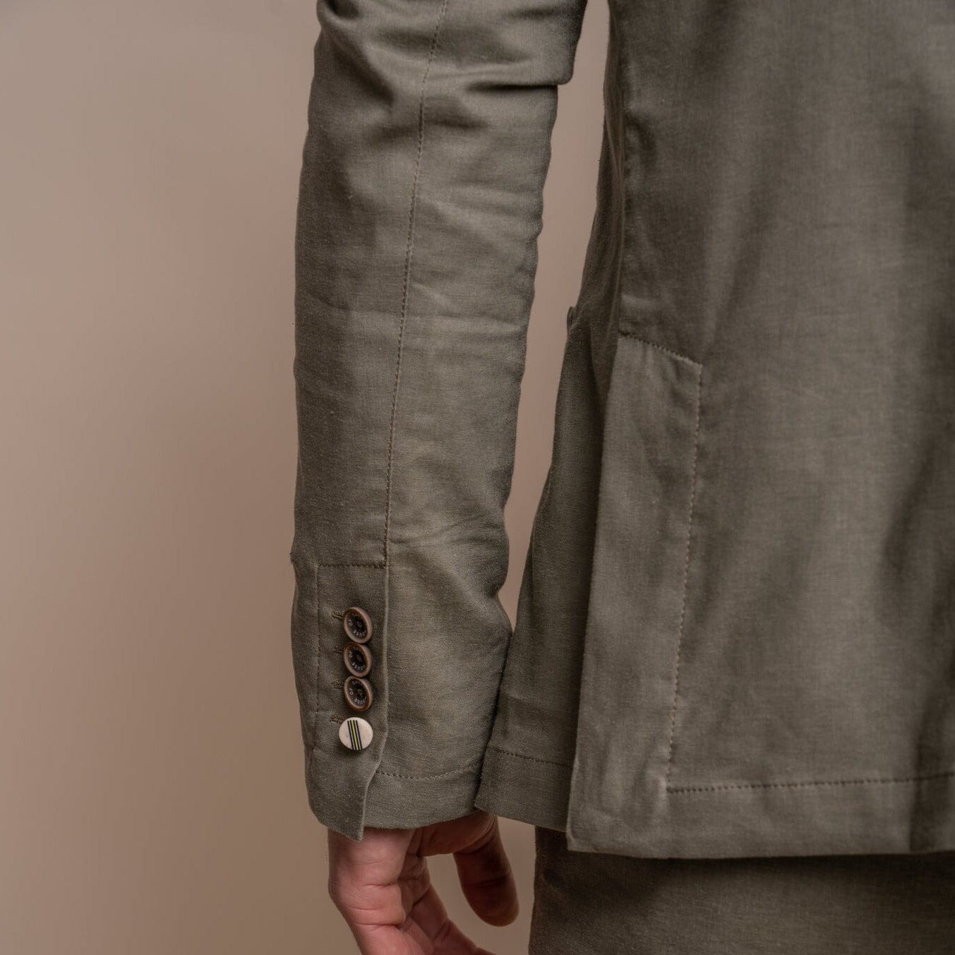 Alvari Quarter Lined Sage Linen Blazer - Blazers & Jackets - - THREADPEPPER